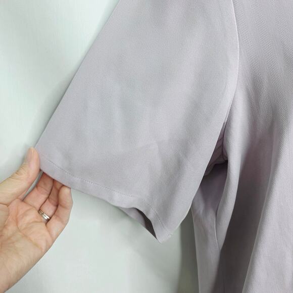 Pendleton Lavender Button Front Short Sleeve Silk Women's Blouse/Top 12 Petite - Picture 8 of 12